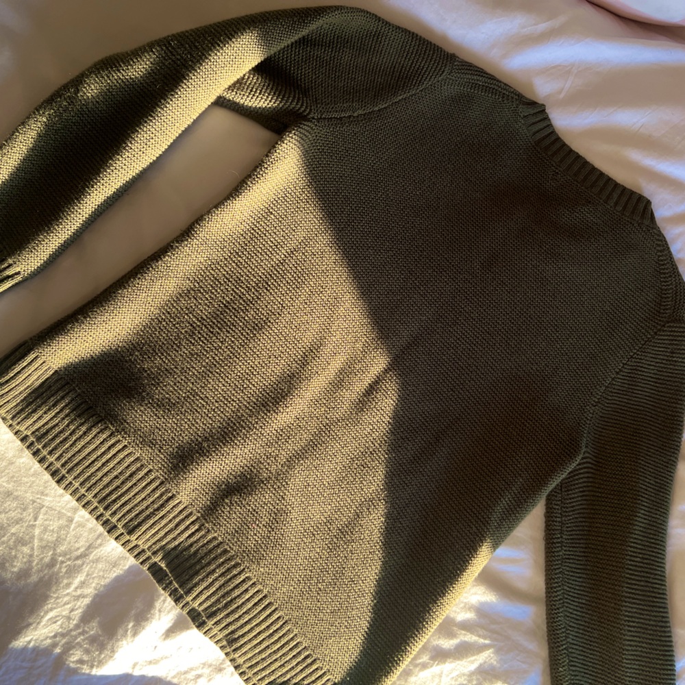 J. Crew Mercantile Army Green Women’s Medium Sweater Cotton Nylon Merino Wool